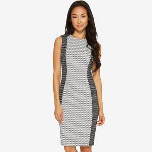 Calvin Klein B&W Hourglass Patterned Dress